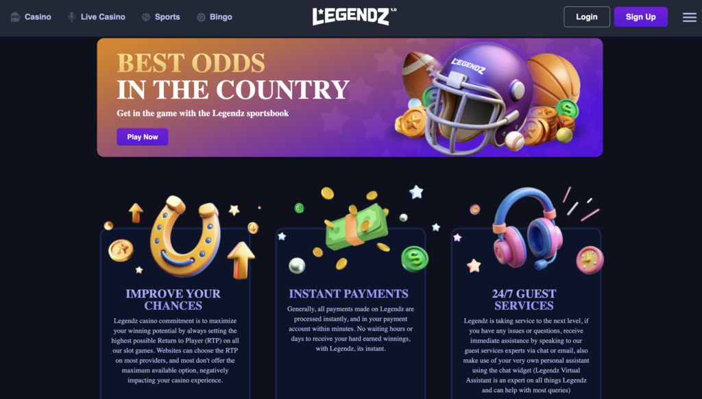 Legendz Casino Lobby